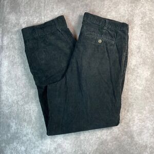 Old Navy Mens Pleated Corduroy Pants 36x30 Dark Charcoal Grey Relaxed Straight